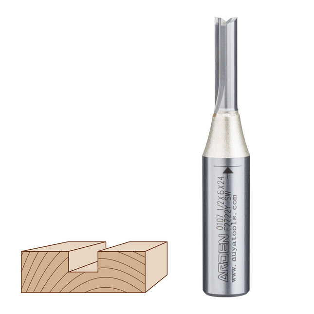 Arden TCT 2 Flute Straight Router Bit Woodworking ArdenCutter Trimming Router Bit 1/2 inch Shank CNC Woodworking Engraving Tools