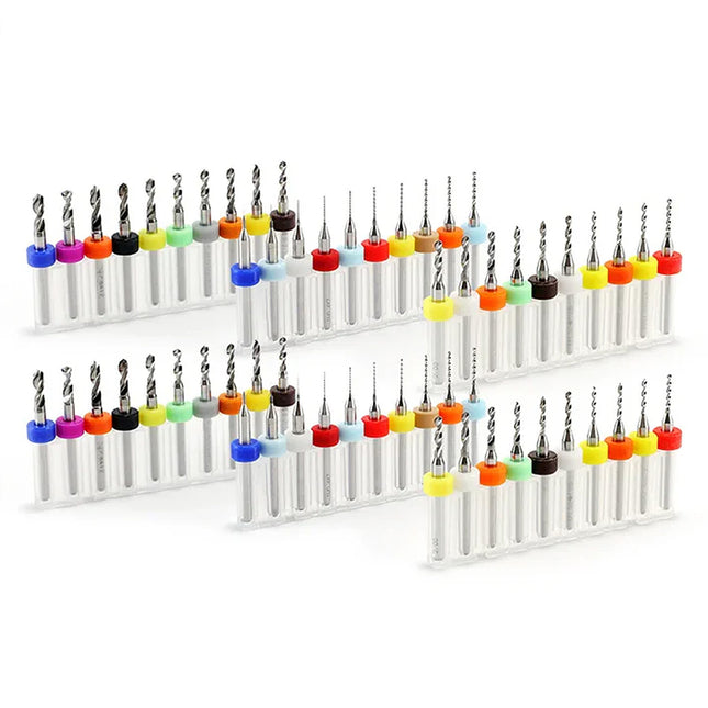 10pcs Carbide PCB micro drill bits 0.1-3.0mm, 3.175mm (1/8) shank for PCB drill bit kit for printed circuit board drilling