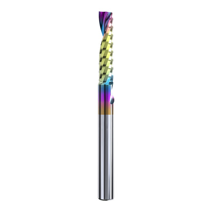3.175/4/6mm  Shank Single blade spiral milling cutter,HRC60 Carbide  CNC Router Bit aluminium .Plastic. Acrylic trimming knife