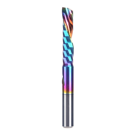 Single O Flute Carbide Spiral End Mill DLC Coating 3D CNC Engraving Milling Cutter for Wood Acrylic Tool