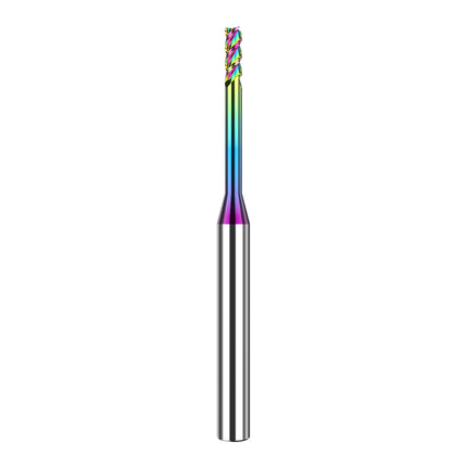 HUHAO 3 Flutes Colorful Deep Groove Milling Cutter 4mm Shank DLC Coating Router Bit Carbide CNC Endmill Tool for Aluminum Copper