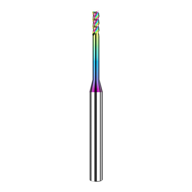 HUHAO 3 Flutes Colorful Deep Groove Milling Cutter 4mm Shank DLC Coating Router Bit Carbide CNC Endmill Tool for Aluminum Copper