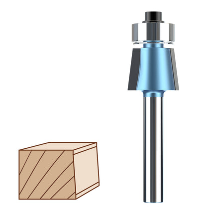 HUHAO 1/4" Shank Chamfer Router Bit Bevel Edge Forming Router Bit with Bearing Woodworking Carbide Steel Cutter Wood CNC Tool