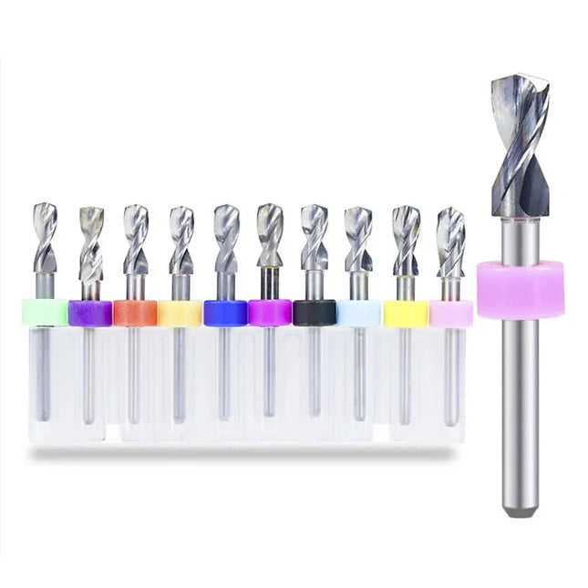 10pcs Carbide PCB Drill Bit 3.1-6.0mm 1/8（3.175mm） Shank Mini Drill Bit Set for PCB Circuit Board,Placstic Drilling