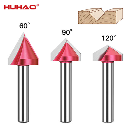 V Shape Wood Router Bit 60 90 120 150 Degrees 3D Engraving Bit for Wood Cutting Slotting