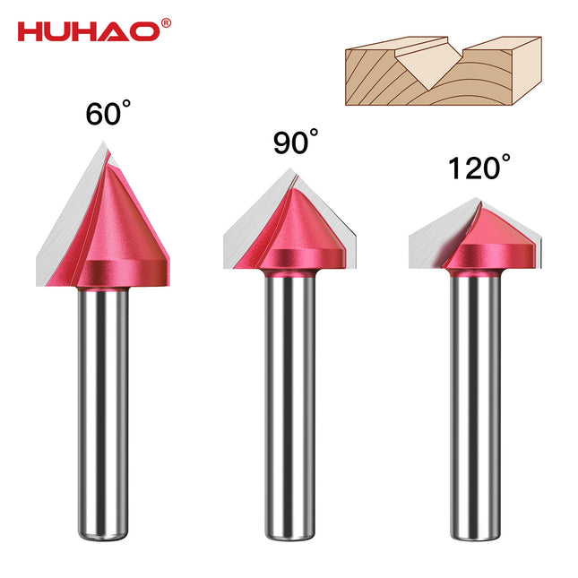 V Shape Wood Router Bit 60 90 120 150 Degrees 3D Engraving Bit for Wood Cutting Slotting