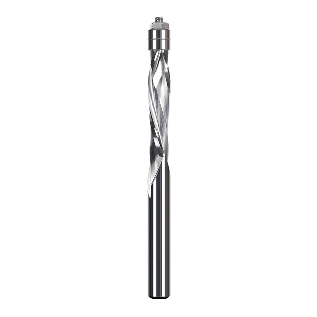 HUHAO 1/4 Inch Shank Flush Trim Spiral Router Bit Two Flutes Carbide End Mill CNC Bearing Guided Trim Milling Cutter for Wood