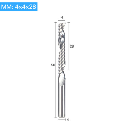 HUHAO 4mm Single Flute Spiral Cutter router bit CNC For Acrylic PVC MDF End Mill Carbide Milling Cutter