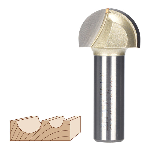 ARDEN Core Box Bit Carbide Round Bottom Groove Milling Cutter Radius Ball Nose Woodworking Router Bit Semi-circular CNC Bit