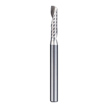 HUHAO 1PCS 3.175mm Shank Single Flute Spiral Milling Cutter Carbide End Mill CNC Router Bit Engraving Cut for Acrylic Wood MDF