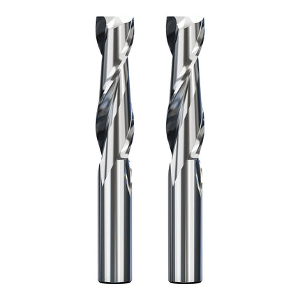 HUHAO 2PCS HRC65 Milling Cutter 2 Flute Straight Shank CNC Router Bit 4 6 8 20mm CNC Tools End Mill for Aluminum Stainless Metal