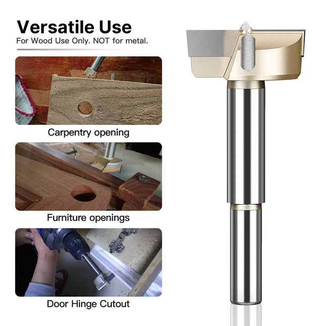 Hole Saw Cutter for Wood Forstner Drill Bit Hex 1/4in Shank Hinge Boring Bit Hole Saw Cutter Carbide Steel for Wood Woodworking Tools