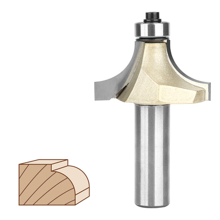 HUHAO 1/4 Shank Corner Round Over Router Bit With Bearing Carbide Steel Milling Cutter For Wood End Mill CNC Woodworking Tools