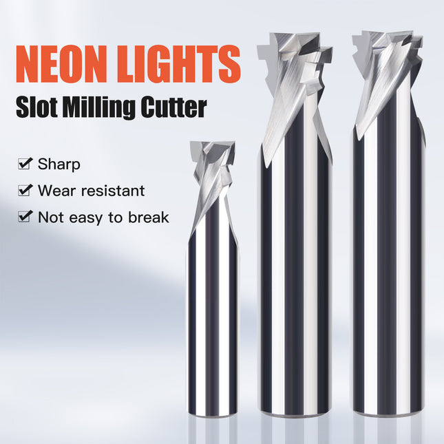 6mm 8mm 12mm Neon Light Stripe Milling Cutter CNC Router Bits LED Neon Bendable End Mill For Led Neon Signmaking