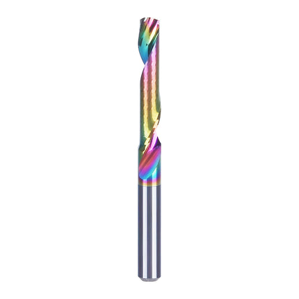 HUHAO 3.175 4 6 8mm Single Flute End Mill HRC70 Aluminum Spiral Router Bit DLC Coating Carbide Steel CNC Solid Milling Cutter