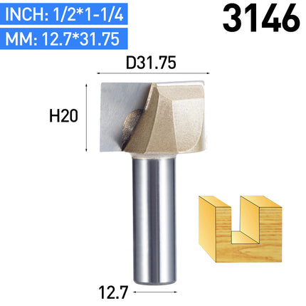 HUHAO 1/2 1/4 Shank Cleaning Bottom Milling Cutter For Wood 2 Flute Straight Router Bit Carbide Engraving Woodworking CNC Tools⭐⭐⭐⭐⭐