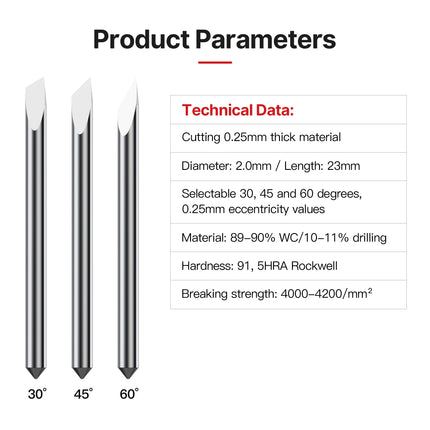 HUHAO SUMMA Blade 5pcs with Transparent Case Summa 30 Degrees Cutting Plotter Blade Carbide 30 45 60 Degrees Blade For Vinyl
