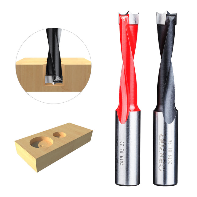 HUHAO 2 Flute Left/Right Forstner Wood Drill Bits 10mm Shank Drill Bits Router Bits Wood Alloy Hole Opener Woodworking Tools