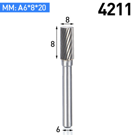A-Type Carbide Rotary Burr with 6mm Shank