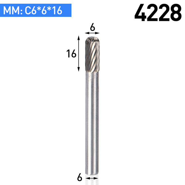 C-Type Carbide Rotary Burr with 6mm Shank