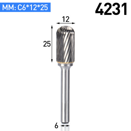 C-Type Carbide Rotary Burr with 6mm Shank