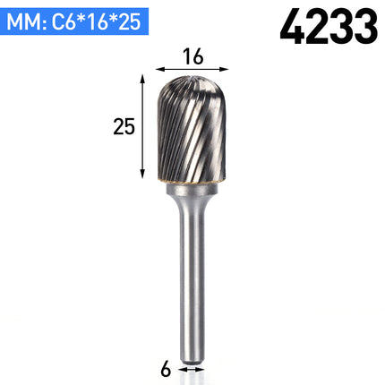 C-Type Carbide Rotary Burr with 6mm Shank