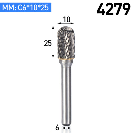 C-Type Carbide Rotary Burr with 6mm Shank