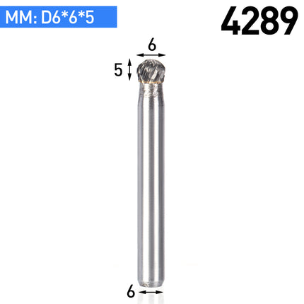 HUHAO D Type Carbide Steel Rotary File Double Groove Grinding Head End Mill Metal Wood Round Ball Type Carving Milling Cutter Burr