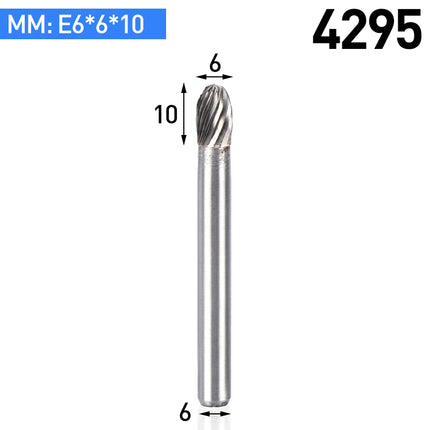 HUHAO E Rotary File Grinder Burr 6mm Shank Grinding Bit Head Carbide Steel Burr Drill Bit Grinding Metal Mould Power