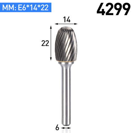 HUHAO E Rotary File Grinder Burr 6mm Shank Grinding Bit Head Carbide Steel Burr Drill Bit Grinding Metal Mould Power