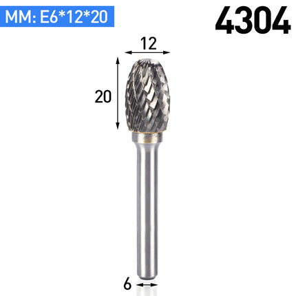HUHAO E Rotary File Grinder Burr 6mm Shank Grinding Bit Head Carbide Steel Burr Drill Bit Grinding Metal Mould Power