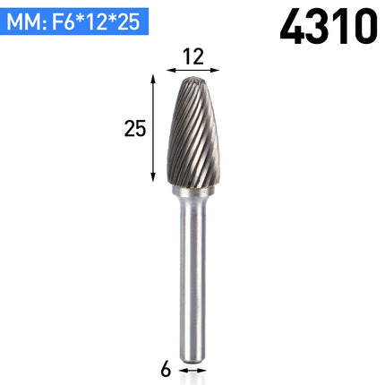 F-Type Carbide Rotary Burr with 6mm Shank