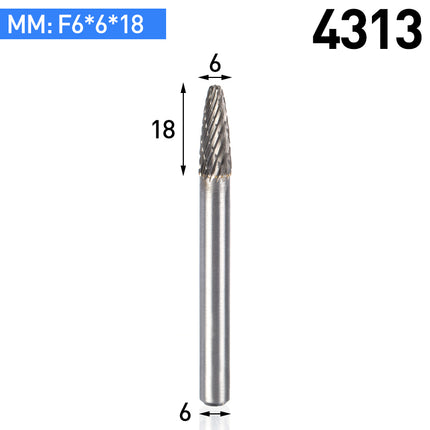 F-Type Carbide Rotary Burr with 6mm Shank