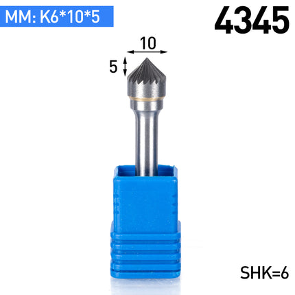 K-Type Carbide Rotary Burr with 6mm Shank