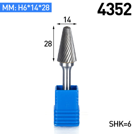 L-Type Carbide Rotary Burr with 6mm Shank