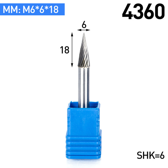 M-Type Carbide Rotary Burr with 6mm Shank