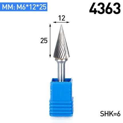 M-Type Carbide Rotary Burr with 6mm Shank