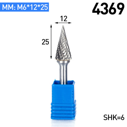 M-Type Carbide Rotary Burr with 6mm Shank