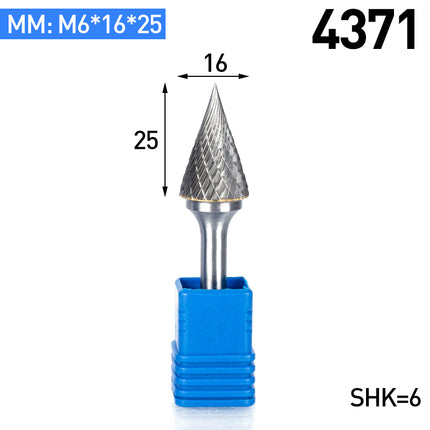 M-Type Carbide Rotary Burr with 6mm Shank
