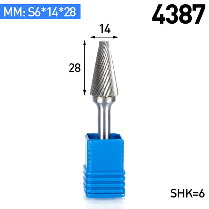 S-Type Carbide Rotary Burr with 6mm Shank