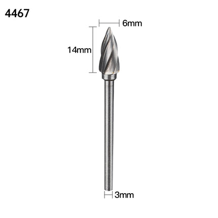 Coarse Tooth Carbide Rotary Burr, 3mm Shank Diameter x 6mm Cutting Diameter