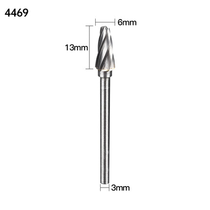 Coarse Tooth Carbide Rotary Burr, 3mm Shank Diameter x 6mm Cutting Diameter