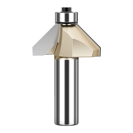HUHAO Professional 45-Degree Chamfer Woodworking Milling Cutter Wood Edge Trimming Bevel Cutter Router Bit with Bearing Guide⭐⭐⭐⭐⭐