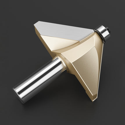 HUHAO Professional 45-Degree Chamfer Woodworking Milling Cutter Wood Edge Trimming Bevel Cutter Router Bit with Bearing Guide⭐⭐⭐⭐⭐