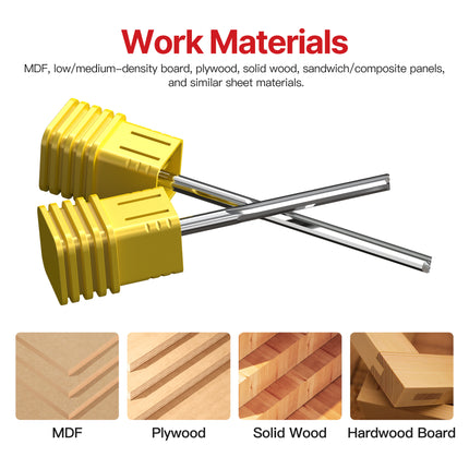 HUHAO 3.175mm 4mm 6mm Shank Straight Slot 2 Flute Milling Cutter Carbide Steel End Mill CNC Wood Router Bit Engraving Bit Tools