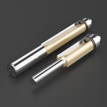 HUHAO 1/2 1/4 Shank Wood Flush Trim Router Bits With Bearing Woodworking Milling Cutter Carbide Endmill Straight Flush Tools DIY