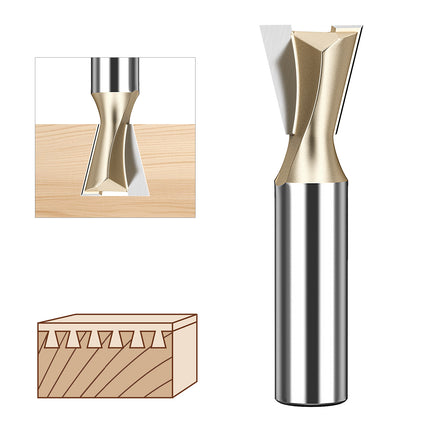 HUHAO 1/4inch 1/2inch Dovetail Joint Router Bit 12.7mm Shank Milling Cutter Carbide Steel Engraving Cutting CNC Tools For Wood