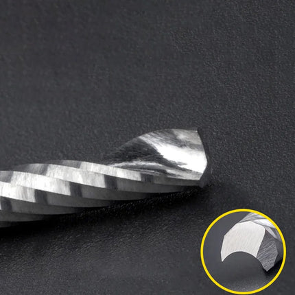 HAHAO 10PC 4mm Carbide Alloy Cutter CNC Milling Cutter 1 Flute Left Spiral Router Bits Wood Engraving Woodworking Tools