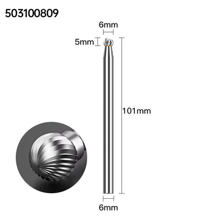 Extended Length Carbide Rotary Burr, 100mm Overall Length, 6mm Shank
