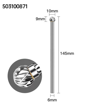 Extended Length Carbide Rotary Burr, 150mm Overall Length, 6mm Shank